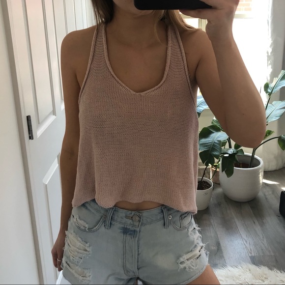 American Eagle Knit Open Back Tank Top - Picture 2 of 3